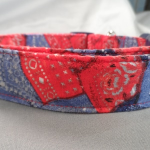 Red White and Blue Bandanas Patriotic Dog Collar