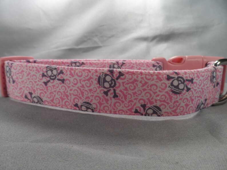 Swirled Goth Girl Skull Dog Collar Etsy