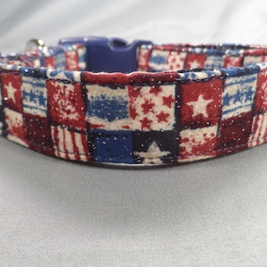 Rouge blanc et bleu collier chien patriotique américain image 1