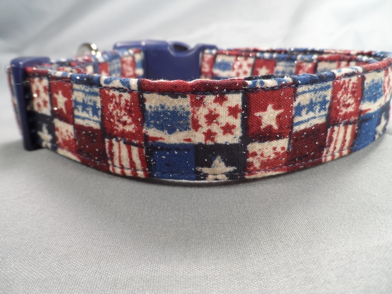 Red White and Blue American Patriotic Dog Collar image 1