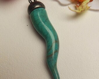 acrylic and Tin colored metal pendant