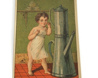 GERESERVEERD VOOR ADRIENNE Antieke Franse reclame Chromo Trade Card,