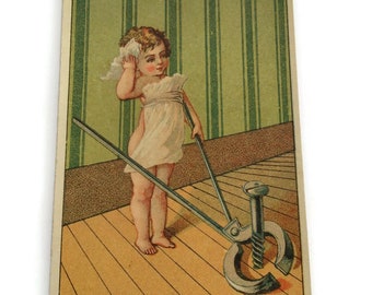 GERESERVEERD VOOR SUZIE antieke Franse reclame Chromo Trade Card,