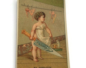 Antieke Franse reclame Chromo Trade Card,