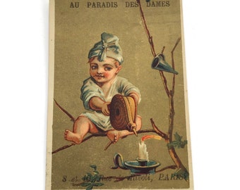 Antike französische Chromo Handelskarte,