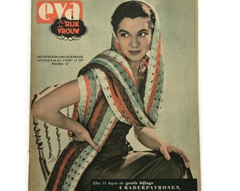 Vintage Nederlands vrouwenweekblad 1950, Eva Het Rijk Der Vrouw