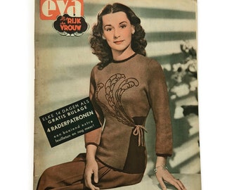 Vintage Nederlands vrouwenweekblad 1950, Eva Het Rijk Der Vrouw
