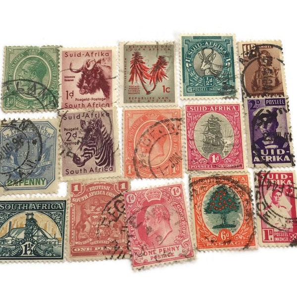 15 Suid Afrika Postage Stamps, South Africa Stamps, Vintage Set Postage Stamps,
