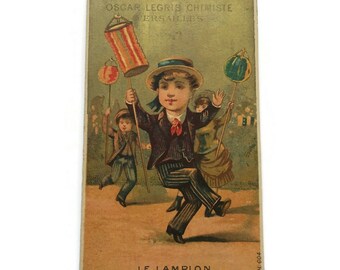 Carte publicitaire française - Éphémères anciens vintage - Sources de lumière - Objets souvenirs en papier à collectionner