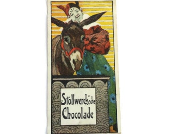 Vintage German Advertising Trade Card - Stollwerck Chocolade - Jugendstil