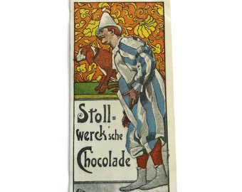 Vintage German Advertising Trade Card - Stollwerck Chocolade - Jugendstil