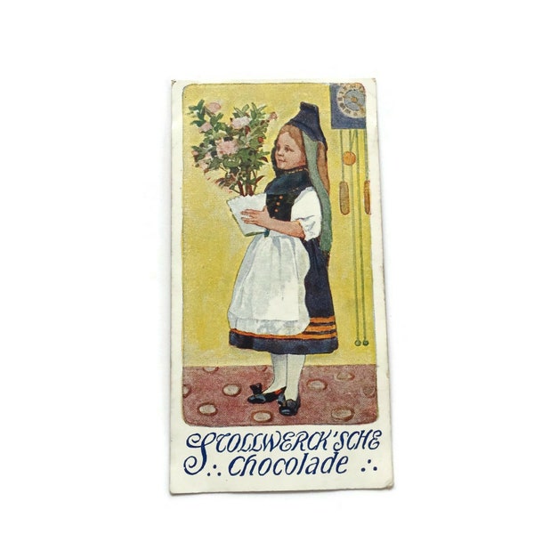 Vintage German Advertising Trade Card - Stollwerck Chocolade - Jugendstil
