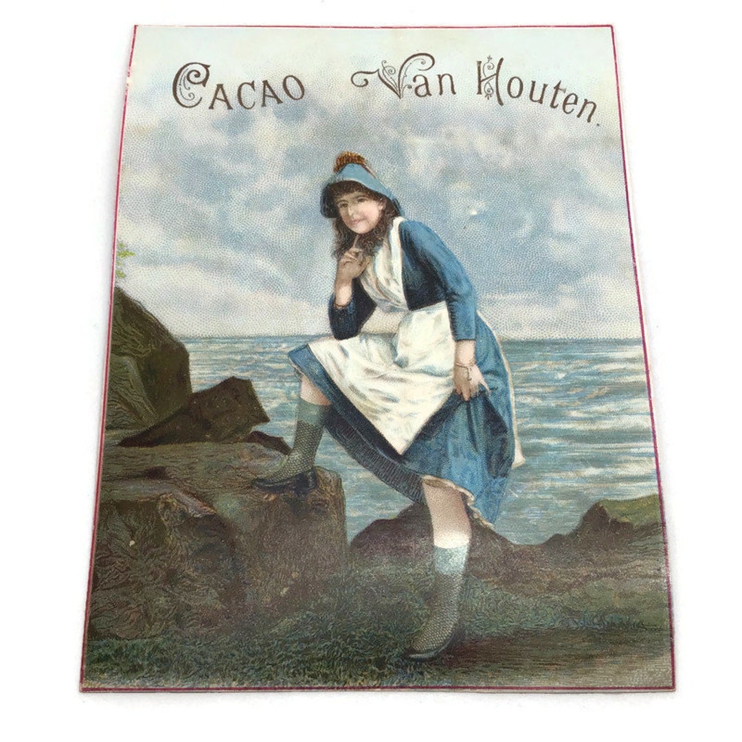 Large Antique Chromo Advertisement Trade Card Cacao Van - Etsy