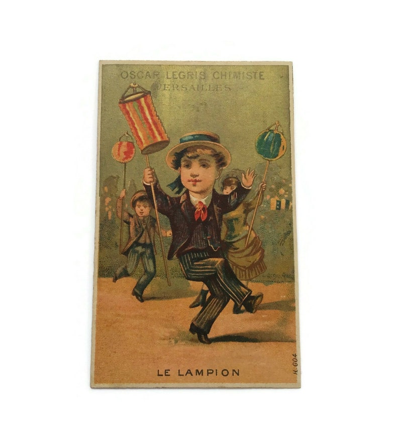 Tarjeta comercial publicitaria francesa Efímera vintage antigua Fuentes de luz Recuerdos de papel coleccionables imagen 1