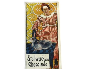 Vintage German Advertising Trade Card - Stollwerck Chocolade - Jugendstil