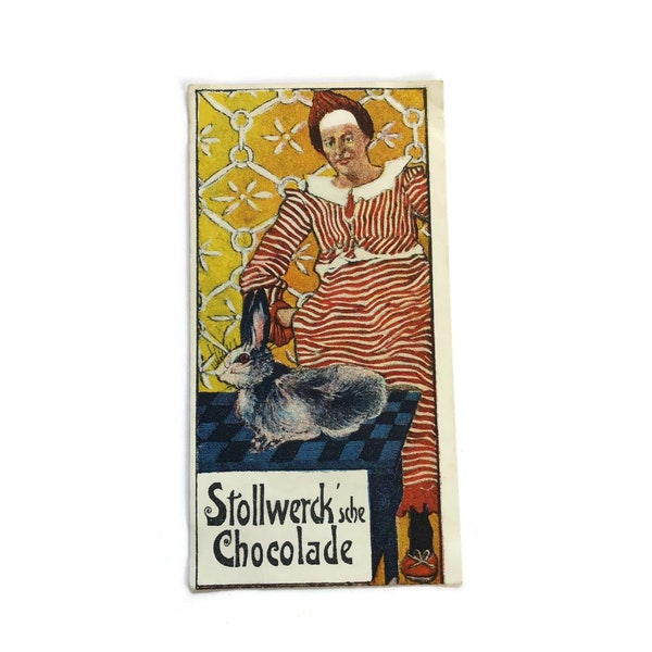 Vintage German Advertising Trade Card - Stollwerck Chocolade - Jugendstil