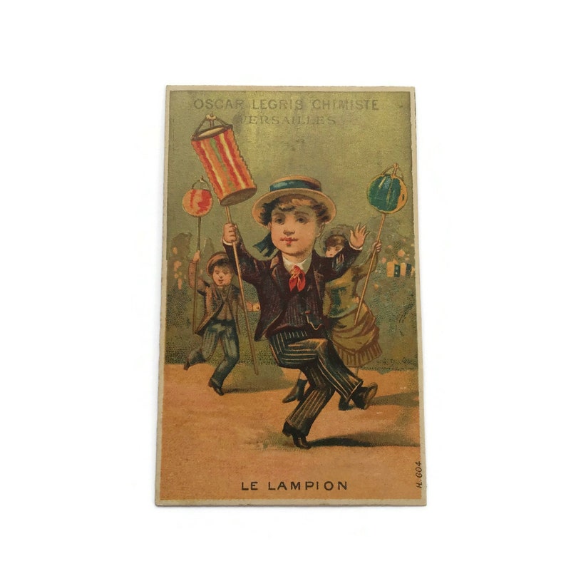 Tarjeta comercial publicitaria francesa Efímera vintage antigua Fuentes de luz Recuerdos de papel coleccionables imagen 2