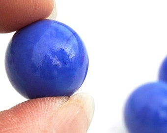 Vintage German Glass Marble 16mm, Solid Blue Marble small Glass Ball Vintage Marble in Perfect Condition Nostalgic Game