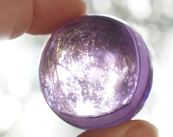 EN VACANCES Boule de cristal violet clair Énorme boule de verre 39mm Grand marbre Grand marbre de verre vintage Sphère en marbre jouet Décoration moderne