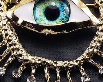 Christian Dior GROSSE Broche vintage en forme d'éventail tourbillonnant