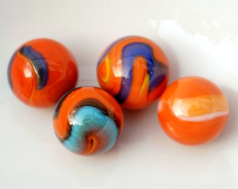 Akro agate marble Orange Corkscrew Swirl Marble Vintage Glass Marble 16mm 5/8" Vintage Marble in Perfect Condition toy