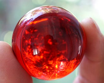 Vintage modern Home Decor Red Crystal Ball Huge Glass Ball Large Marble Big Glass Marble Vintage Marble Sphere Colorful