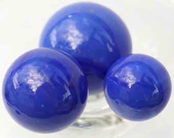 Vintage Czech Glass Marble, 2 tone Blue Marble, Small and Big Glass Ball, Vintage Marble in Perfect Condition, toy