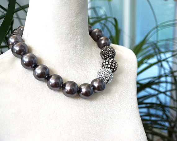 Rhinestone ball hotsell necklace