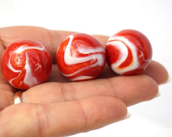 画材 Red Marble Genuine 画材 Red Marble Genuine Vintage Vitro All-Red Marble .62 Inch Near