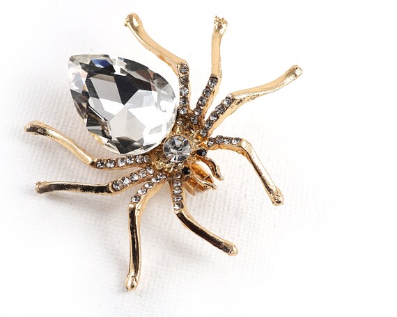 ON VACATION Elegant Spider Brooch, Large Gold Spi… - image 4