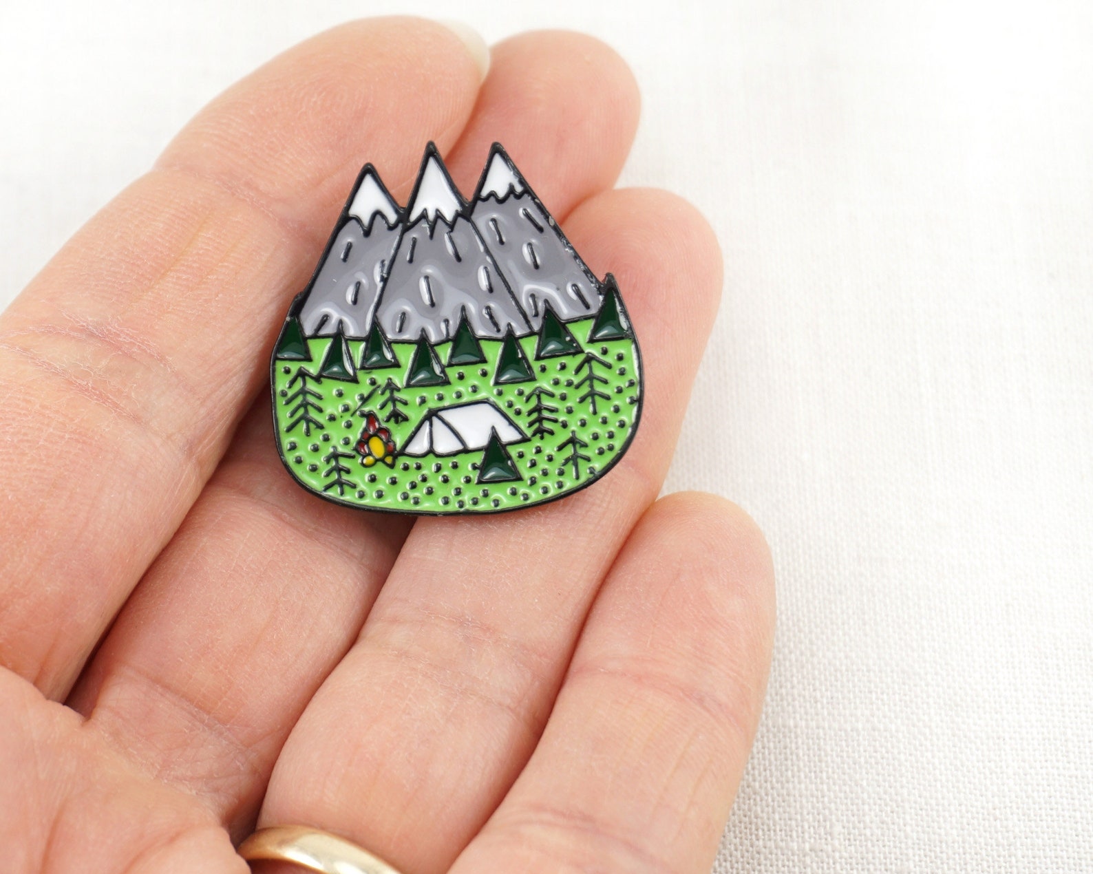 Camping Pin Mountains Lapel Pin for Men Nature Tie Tack Pin Etsy