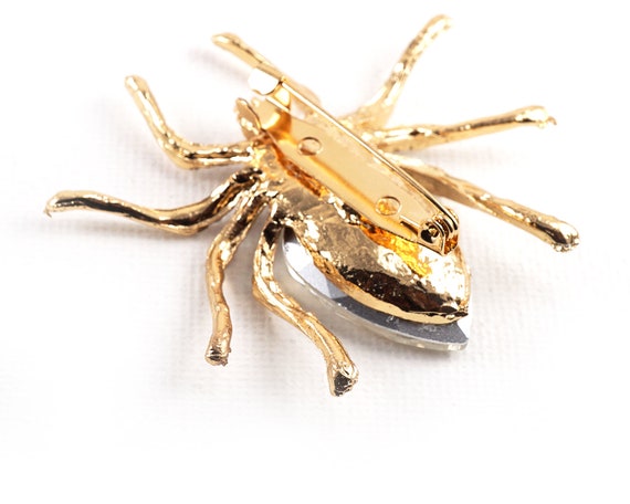 ON VACATION Elegant Spider Brooch, Large Gold Spi… - image 5