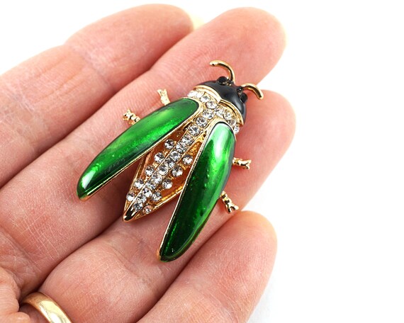 Beetle Ring Enacolor Classical Red Enamel Beetle Brooches Retro Alloy Insect