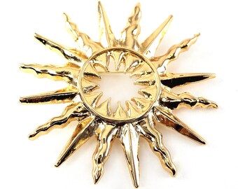 Broche Circulaire Cristal Texture Arc-en-ciel Bleu - Neuf Sans Emballage