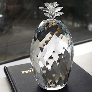 Vintage Crystal Pineapple, SD Simon Designs faceted glass paperweight SunCatcher, Glass Pineapple Sculpture, gift for her him