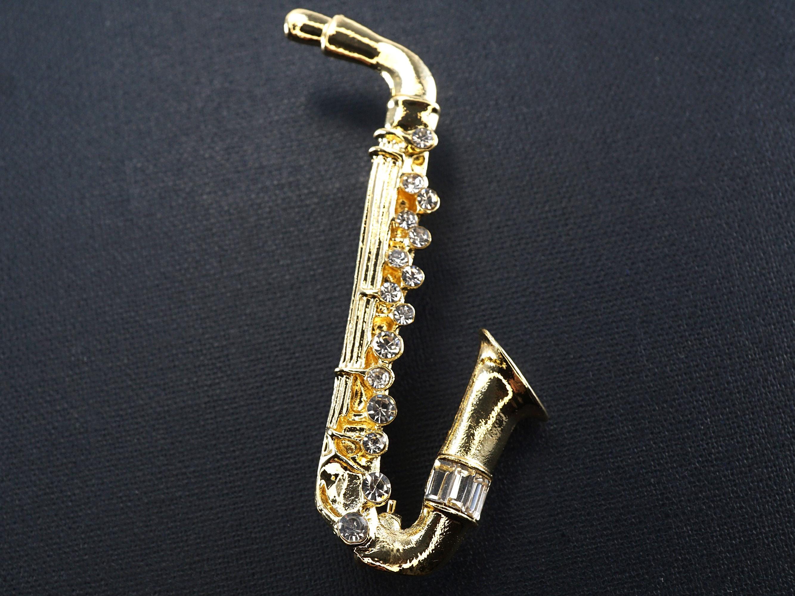 épingle dé saxophone en argent