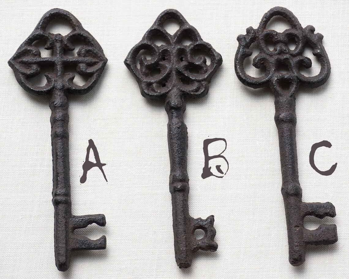 Large Vintage Cast Iron Key Karlstejn Castle Door Key Etsy