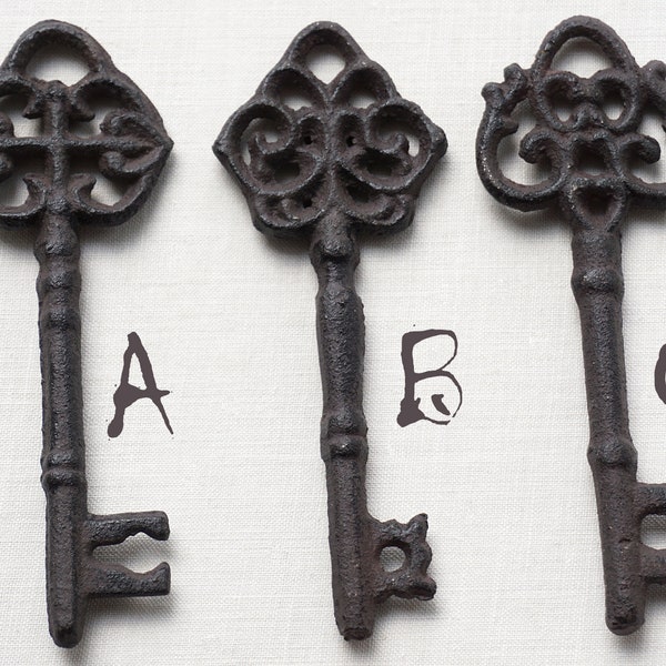 ON VACATION Large Vintage Cast Iron Key, Karlstejn Castle Door Key, Ornamental Antique Skeleton key, Old Gothic key, rustic decor