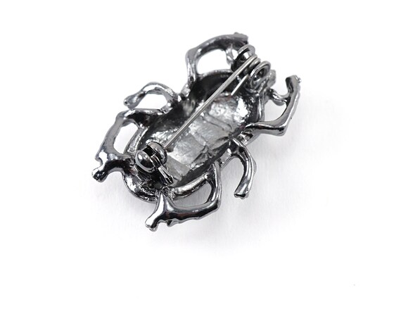 BULGARI Spilla In Oro Giallo E Bianco Con Smalto Blu Rifinita Da Diamanti E - Foto 5