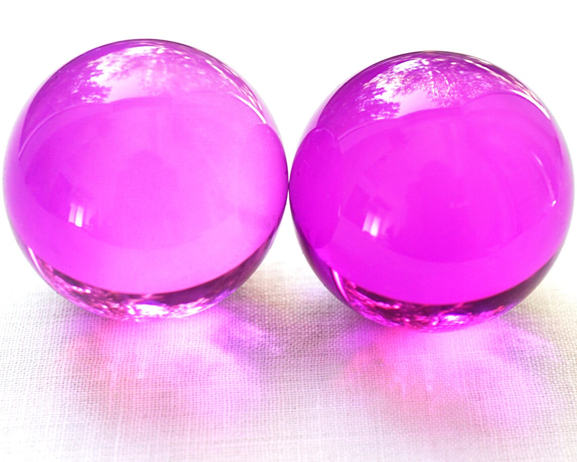 Fuchsia Pink Purple Crystal Ball Huge Glass Ball 39mm Large Etsy