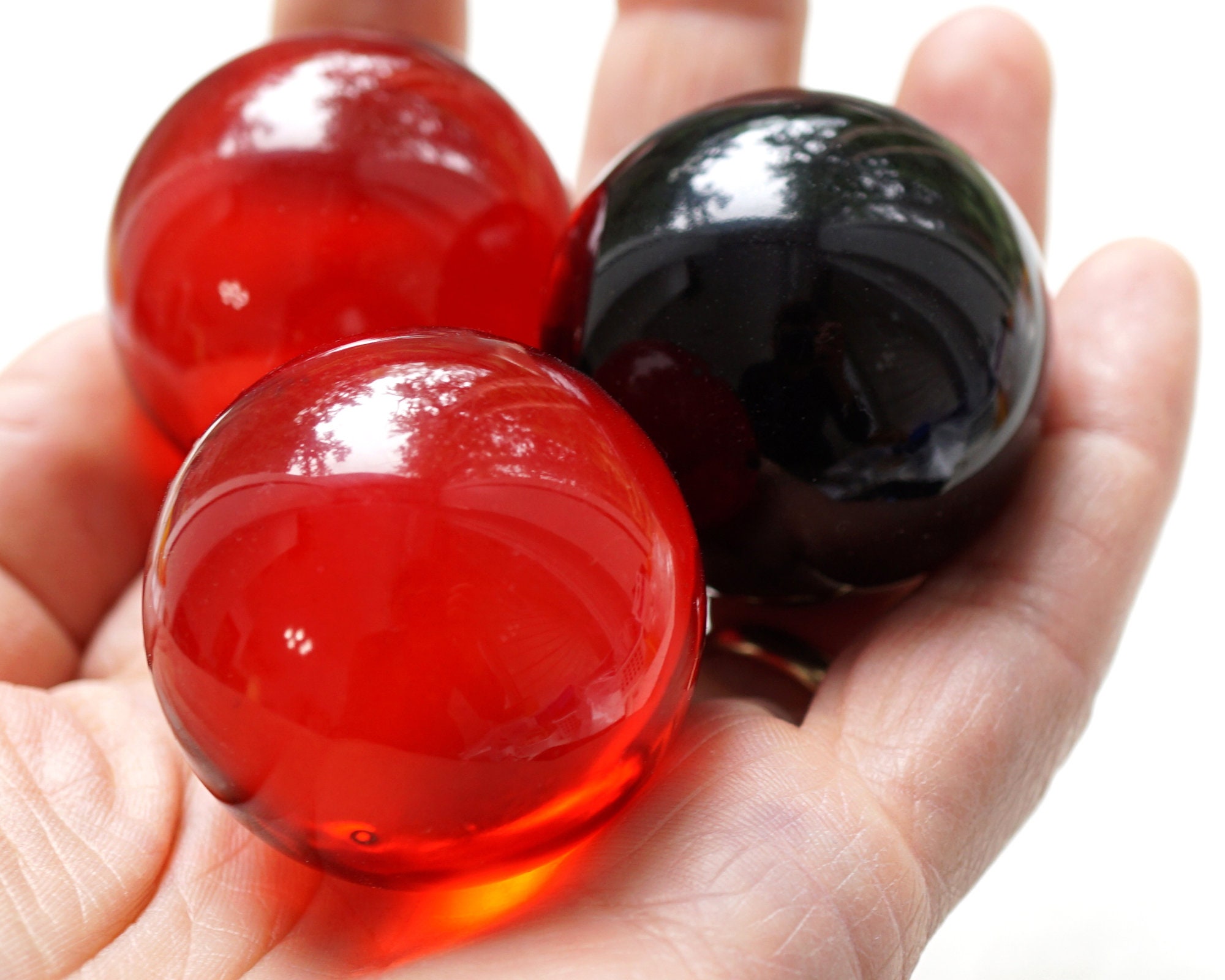 Black Crystal Ball Huge Glass Ball 39mm Large Marble Big Glass Etsy