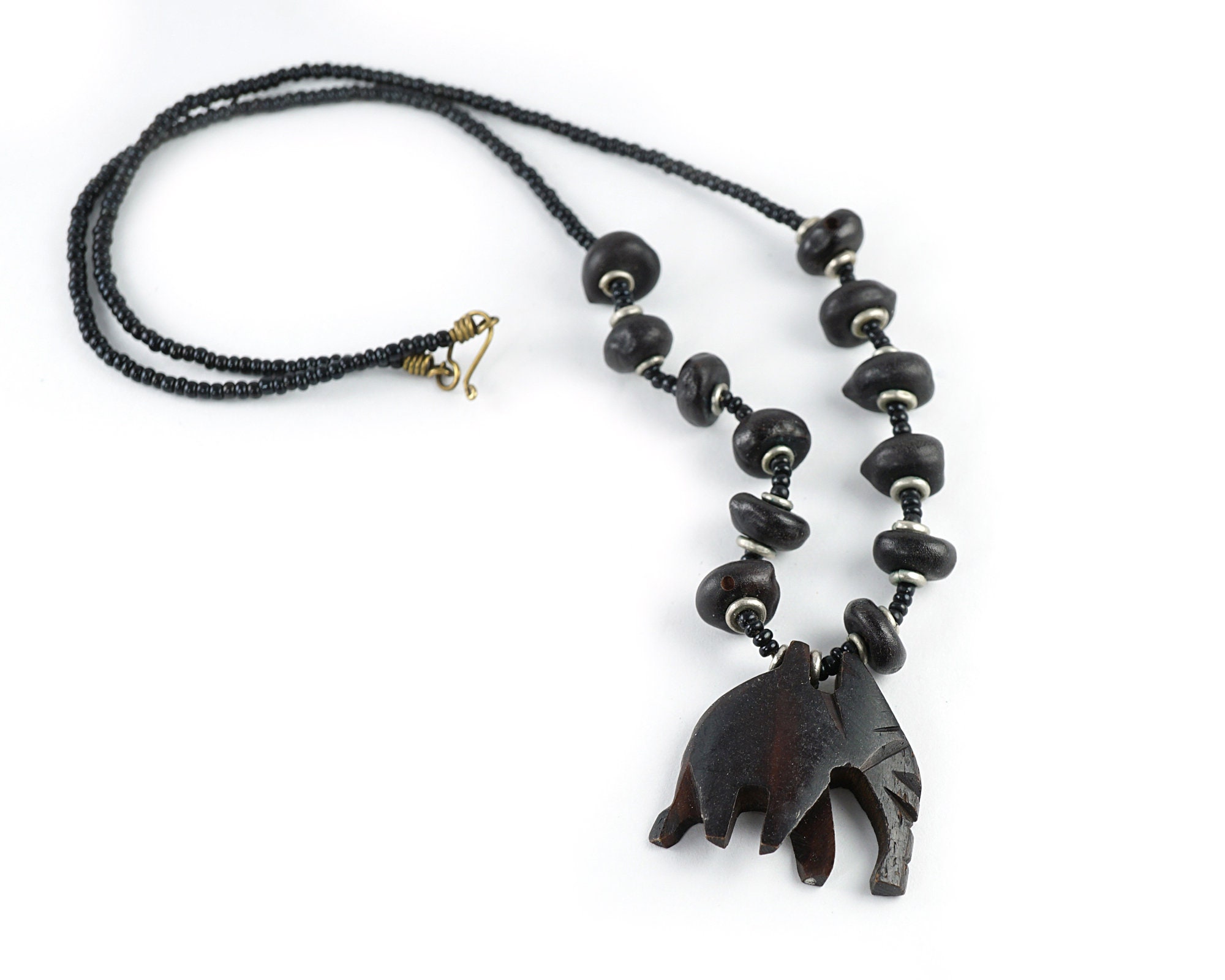 Almarose Design - Collana Con Ciondolo In Ottone Interamente Intagliato, Texturizzato E Battuto - Foto 5