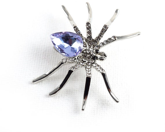 ON VACATION Elegant Purple Spider Brooch, Large S… - image 3