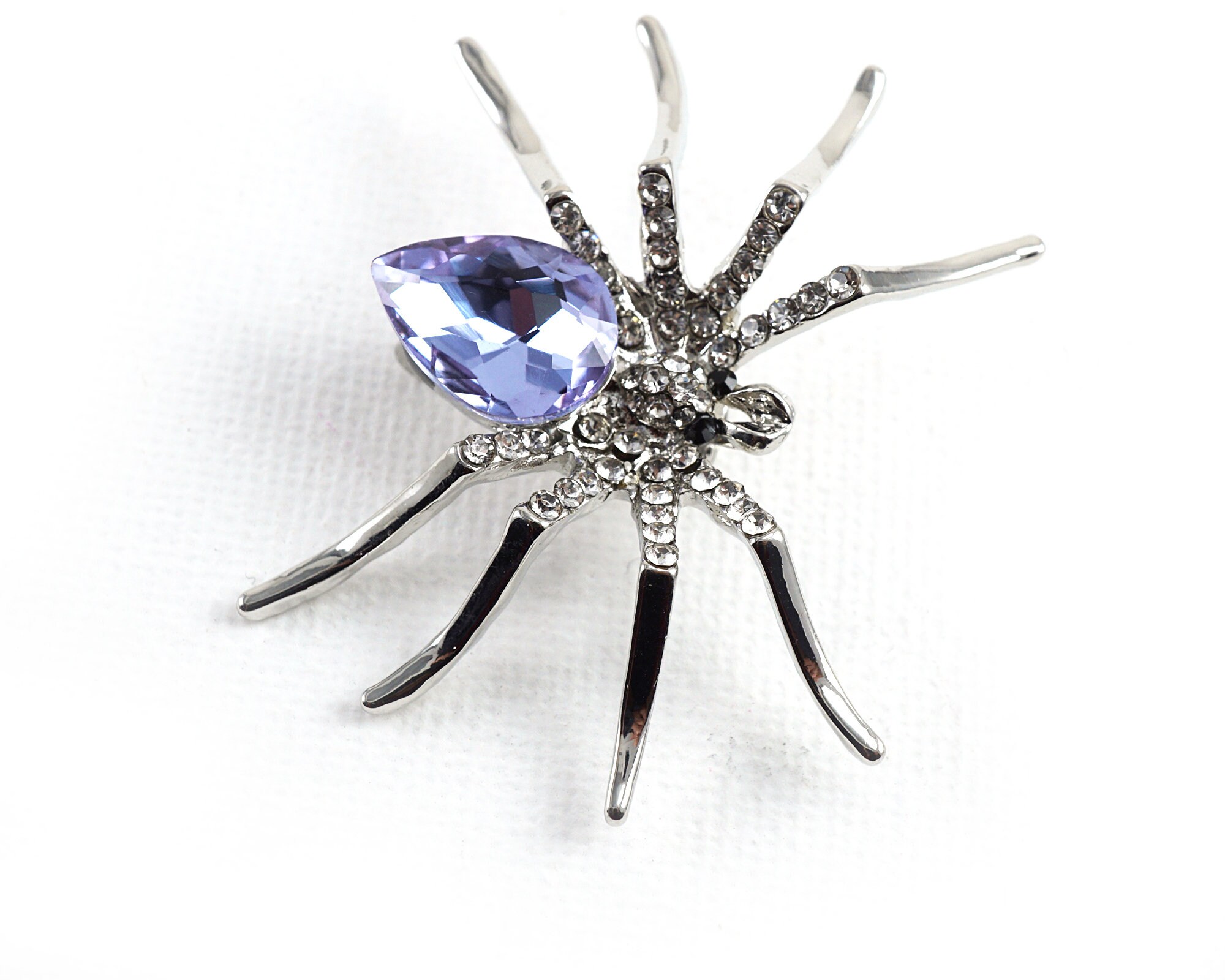 Spilla a forma di ragno in cristallo: spilla a forma di ragno con strass Spilla a forma di ragno in cristallo: spilla a forma di ragno con strass
