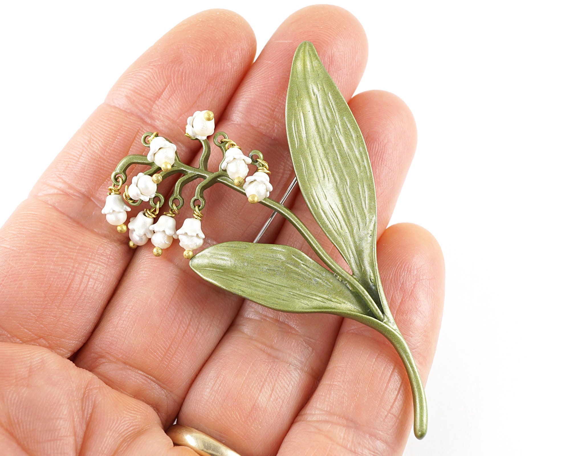  pimpandhost shini-flowers teen pussy=' " ON VACATION Exquisite Lily of the Valley Flower Brooch, White Dangle Bell  Flower Pin, Tiny Wire Wrapped Pearls, Vintage Jewelry - Etsy