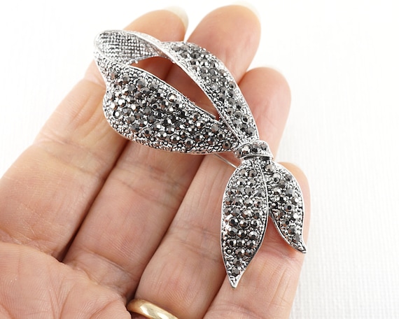 On Sale 925 Silver Small Edwardian Style Pin with Tiny Rhinestones Brooch or Pin Antique Jewelry
