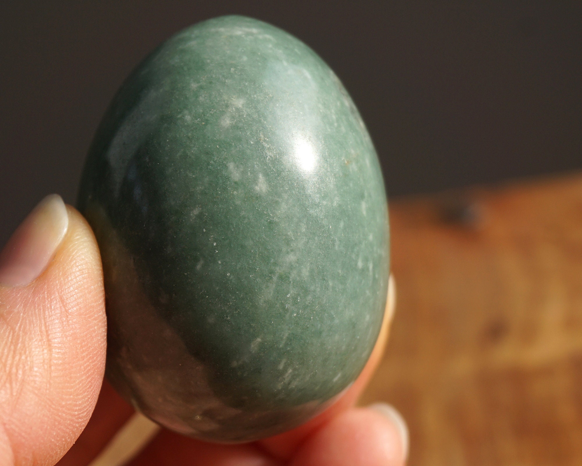 Green Marble Egg Natural Stone Egg 88gr Rustic Home Decor Etsy