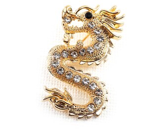 MANZHEN Delicate Mix Color Rhinestone Dragon Brooch Pin - Alloy Crystal For Shirts & Jackets - View #10