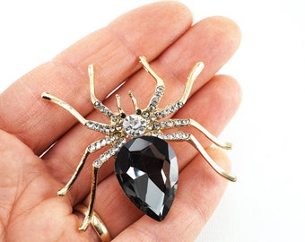 Large Rhinestone Spider Brooch Pin Cara NY – World of Eccentricity