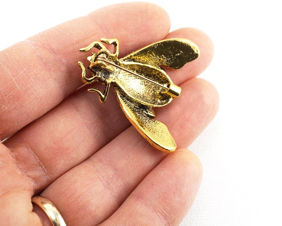 Detailed Gold Fly Brooch, Vintage Insect Pin, Enamel Rainbow Tiny  Rhinestone Crystals Bug Pin Insect Jewelry, Housefly -  Canada